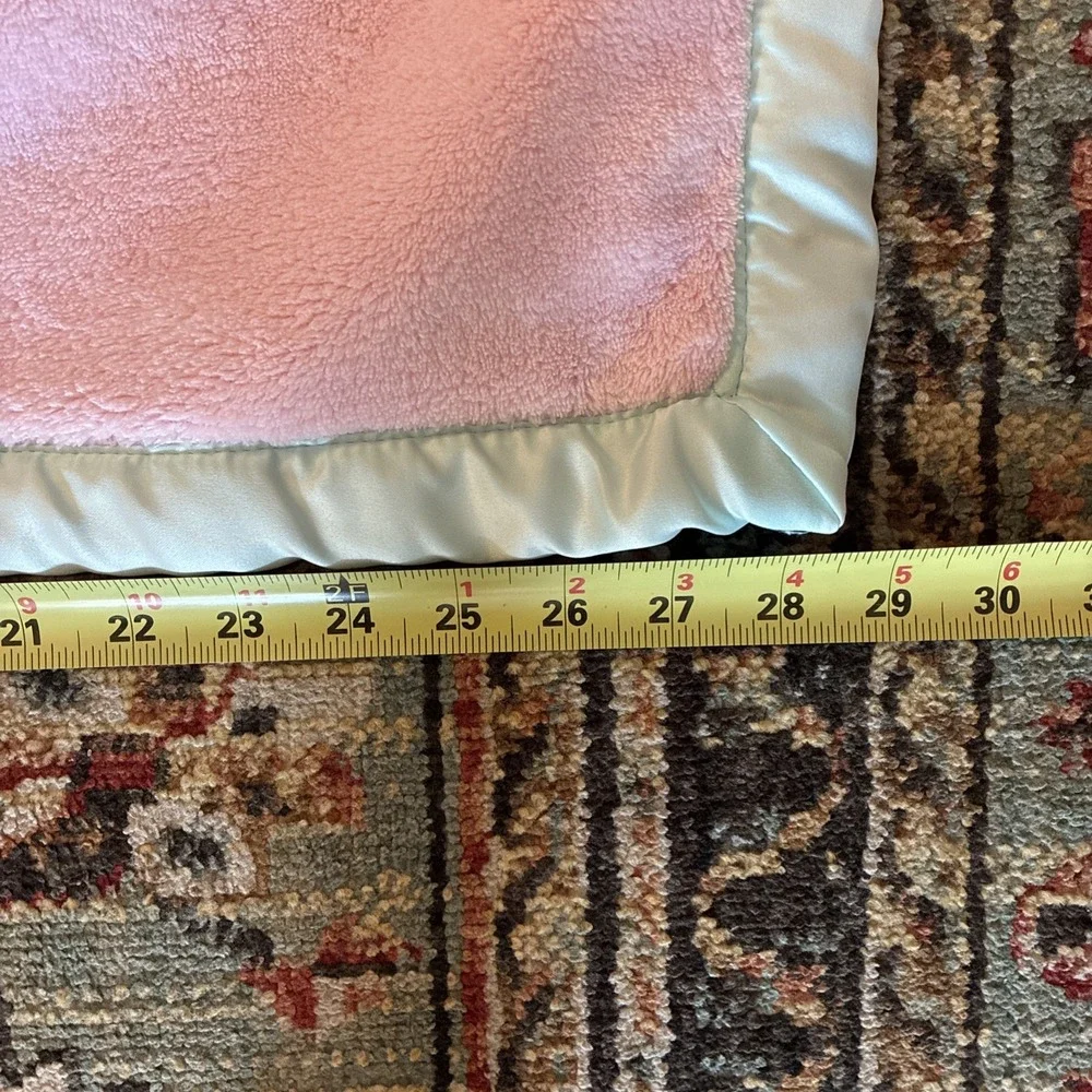 Just Born You Are Magical Pink Plush Unicorn Satin Trim Baby Blanket Lovey